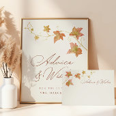 Fall Leaves Bridal Shower Advice Card Postkarte