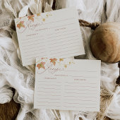Fall Leaves Bridal Shower Recipe Card Postkarte