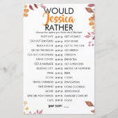 Fall Leaves Customisable Would She Rather Game (Vorderseite)