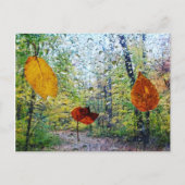 Fall Leaves In The Rain Postcard Postkarte (Vorderseite)