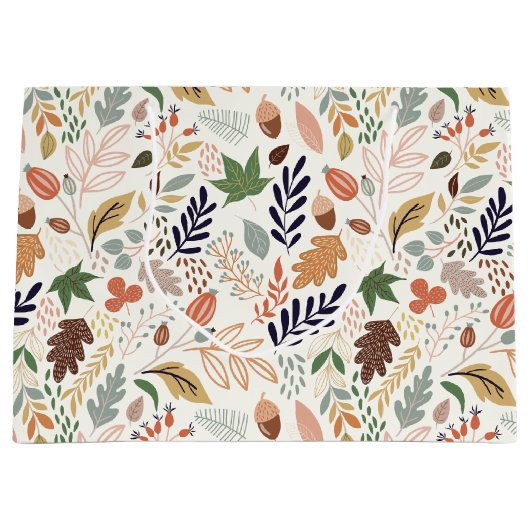Fall Leaves Pattern Große Geschenktüte (Vorderseite)