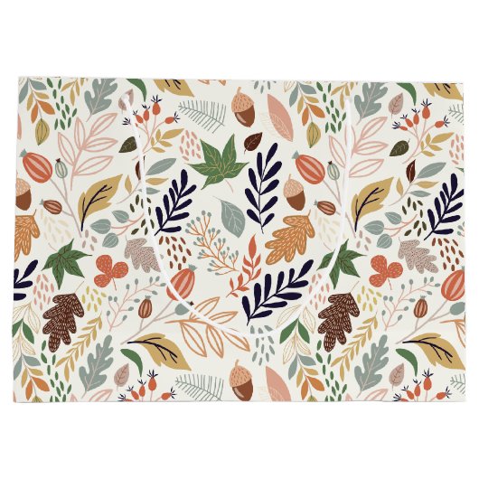 Fall Leaves Pattern Große Geschenktüte (Rückseite)