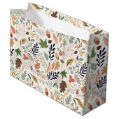 Fall Leaves Pattern Große Geschenktüte (Vorderseite Schrägansicht)