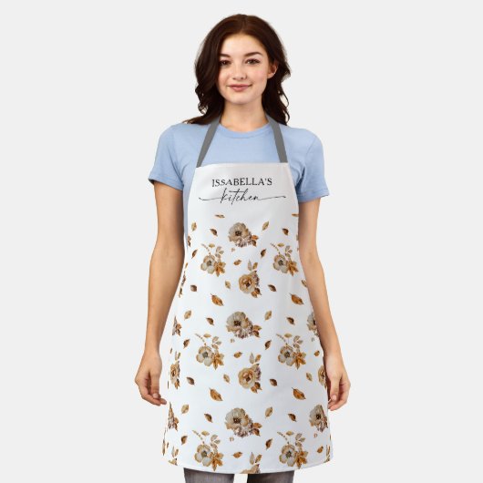 Fall Leaves Thanksgiving All-Over Print Apron Schürze (Getragen)