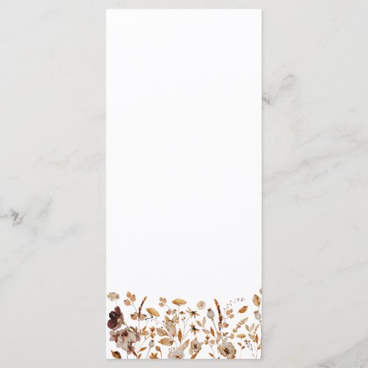 Fall Leaves Thanksgiving Dinner Flat Menu Menükarte (Rückseite)