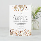 Fall Leaves Thanksgiving Dinner Invitation Einladung (Stehend Vorderseite)