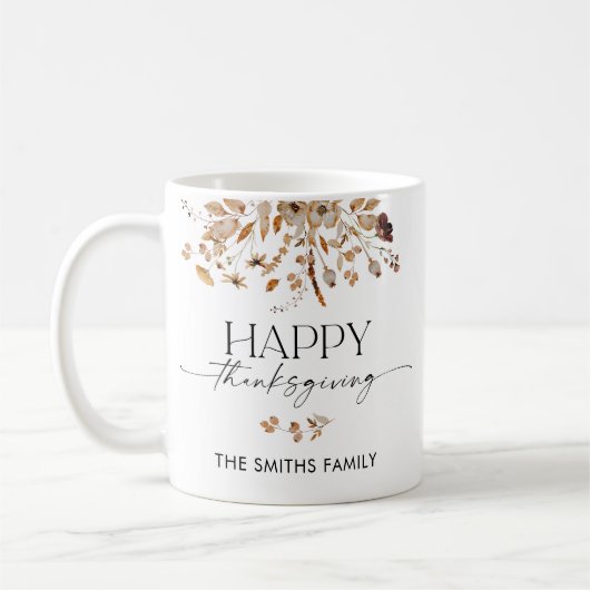 Fall Leaves Thanksgiving Dinner Mug Kaffeetasse (Links)