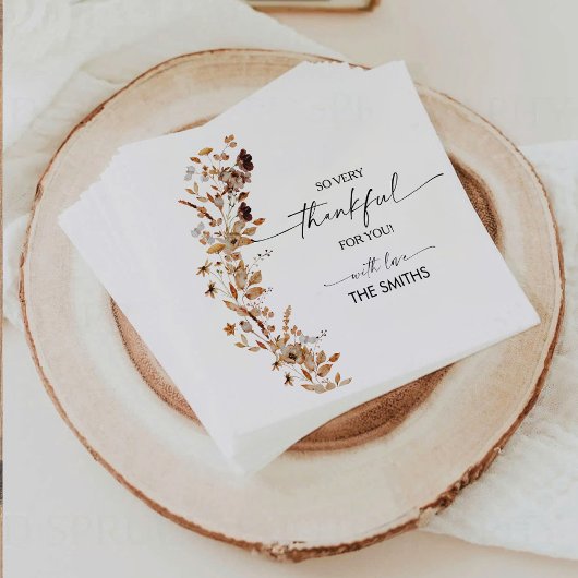 Fall Leaves Thanksgiving Dinner Paper Napkin Serviette