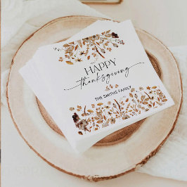 Fall Leaves Thanksgiving Dinner Paper Napkin Serviette