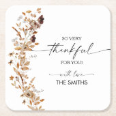  Fall Leaves Thanksgiving Dinner Rechteckiger Pappuntersetzer (Vorderseite)