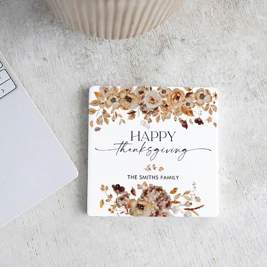 Fall Leaves Thanksgiving Dinner  Rechteckiger Pappuntersetzer