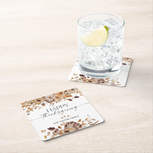 Fall Leaves Thanksgiving Dinner  Rechteckiger Pappuntersetzer (Vor Ort)