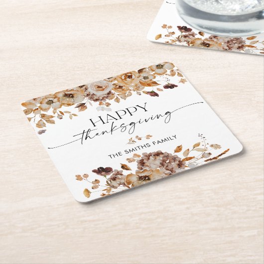 Fall Leaves Thanksgiving Dinner  Rechteckiger Pappuntersetzer (angewinkelt)