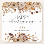 Fall Leaves Thanksgiving Dinner  Rechteckiger Pappuntersetzer (Vorderseite)