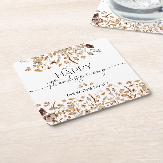 Fall Leaves Thanksgiving Dinner Rechteckiger Pappuntersetzer (angewinkelt)