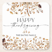 Fall Leaves Thanksgiving Dinner Rechteckiger Pappuntersetzer (Vorderseite)