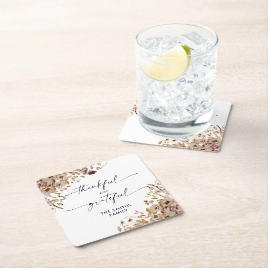 Fall Leaves Thanksgiving Dinner Rechteckiger Pappuntersetzer (Vor Ort)