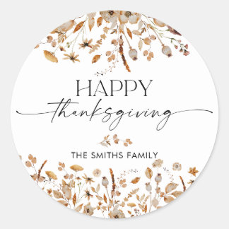 Fall Leaves Thanksgiving Dinner Sticker