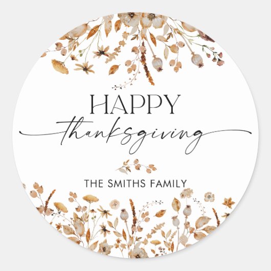 Fall Leaves Thanksgiving Dinner Sticker (Vorderseite)