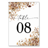 Fall Leaves Thanksgiving Dinner Table Card Tischnummer (Vorderseite)