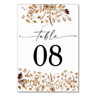 Fall Leaves Thanksgiving Dinner Table Card Tischnummer