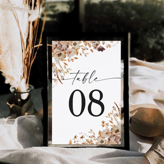 Fall Leaves Thanksgiving Dinner Table Card Tischnummer