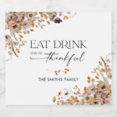 Fall Leaves Thanksgiving Dinner Wine Label Schaumweinetikett (Einzelnes Label)