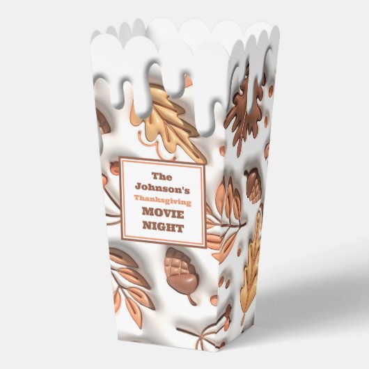 Fall Leaves Thanksgiving Familienname Filmabend Geschenkschachtel (Vorderseite)