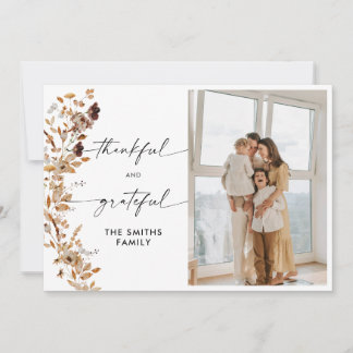 Fall Leaves Thanksgiving Flat Thank You Card Dankeskarte