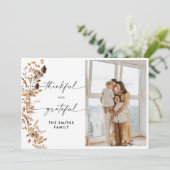 Fall Leaves Thanksgiving Flat Thank You Card Dankeskarte (Stehend Vorderseite)