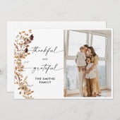 Fall Leaves Thanksgiving Flat Thank You Card Dankeskarte (Vorne/Hinten)