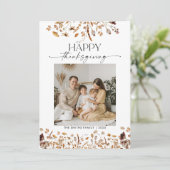 Fall Leaves Thanksgiving Flat Thank You Card Dankeskarte (Stehend Vorderseite)