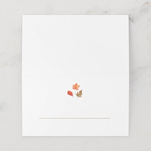 Fall Leaves Thanksgiving Platzkarte (Außenseite Aufgefaltet)