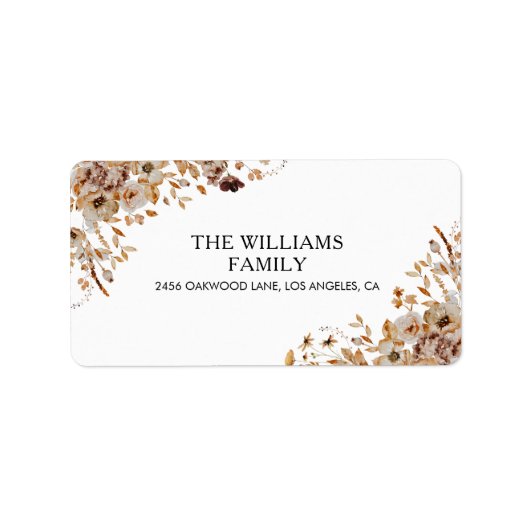 Fall Leaves Thanksgiving Return Address Label Adressaufkleber (Vorne)
