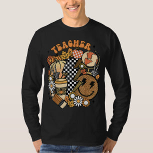 Fall Lehrer Retro Lehrer Leben Herbst Danksagung T-Shirt