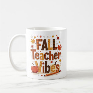 Fall Lehrer Vibes Retro Niedlich Herbst Kaffeetasse