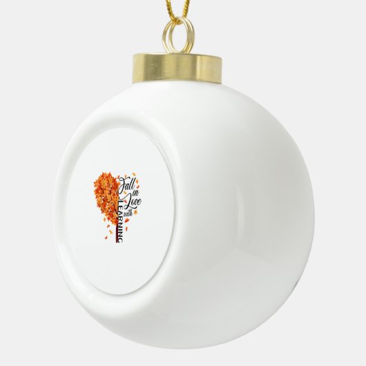 Fall Lehrerin fällt in Liebe mit Thanksgivi Keramik Kugel-Ornament (Rechts)