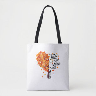 Fall Lehrerin fällt in Liebe mit Thanksgivi Tasche