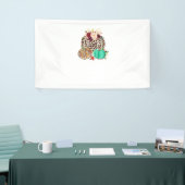 Fall Leopard Cheetah Pumpkin Rustikales Halloween Banner (Messeveranstaltung)