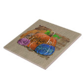 Fall Leopard Print Autumn Pumpkins On Plaid Fliese (Seite)