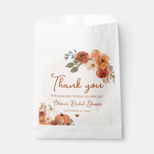 Fall Liebe Boho Pumpkin Brautparty Vielen Dank Geschenktütchen (Vorderseite)