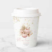 Fall Liebe Brautparty Boho Blume Pumpkin Pappbecher (Rückseite)