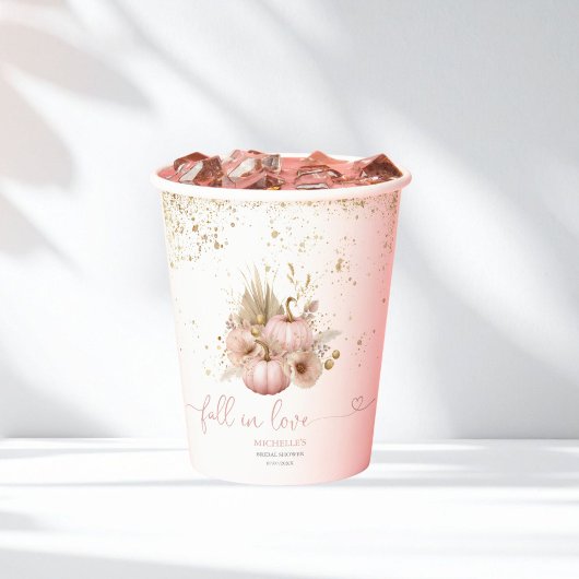 Fall Liebe Brautparty Boho Blume Pumpkin Pappbecher