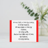 FALL LIEBE CHOICE CHANCE BLEIBE ARBEIT FALLT LIEBE POSTKARTE (Stehend Vorderseite)