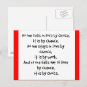 FALL LIEBE CHOICE CHANCE BLEIBE ARBEIT FALLT LIEBE POSTKARTE (Vorne/Hinten)