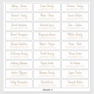 Fall Liebe Gold Script Guest Address Labels