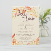 Fall Liebe Golden Foliage TerraCotta Wedding Einladung (Stehend Vorderseite)