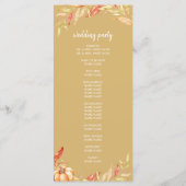 Fall Liebe Golden Foliage Yellow Wedding Program Programm (Rückseite)