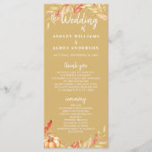 Fall Liebe Golden Foliage Yellow Wedding Program Programm (Vorderseite)