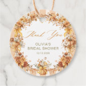 Fall Liebe Pumpkin Brautparty Danke Geschenkanhänger (Vorderseite)